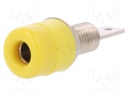 Socket; 4mm banana; 32A; 33VAC; 70VDC; yellow; nickel plated; 5mΩ