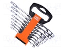 Wrenches set; inch,combination spanner,with ratchet; Pcs: 8