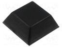 Self-adhesive foot; black; rubber; A: 20mm; B: 14mm; C: 7.6mm