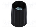 Knob; polyamide; Shaft d: 4mm; Ø10x13.7mm; black; Shaft: smooth