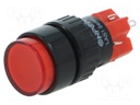 Switch: push-button; Pos: 2; SPDT; 3A/220VAC; 2A/24VDC; red; none