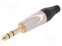 Plug; Jack 6,35mm; male; mono; straight; for cable; soldering; grey