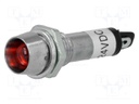 Indicator: LED; recessed; 24VDC; Cutout: Ø8.2mm; IP40; metal