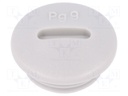 Stopper; PG9; IP54; Mat: polyamide; light grey