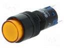 Switch: push-button; Pos: 2; SPDT; 0.5A/250VAC; 1A/24VDC; orange