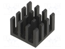 Heatsink: extruded; black; L: 14mm; W: 14mm; H: 10mm; aluminium