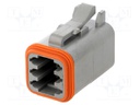 Connector: wire-wire; AT; plug; female; PIN: 6; IP67; Locking: latch