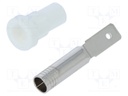 Socket; 4mm banana; 25A; 30VAC; 60VDC; white; nickel plated; 6.8mm