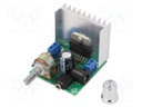 Module: audio; amplifier; 9÷15VDC; TDA7297; 50x50x42mm; 15/15W