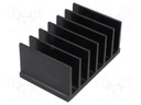 Heatsink: extruded; grilled; black; L: 50mm; W: 78mm; H: 35mm; 2.3K/W