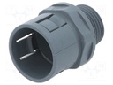 Straight terminal connector; ØBraid : 17mm; polyamide 6; IP65