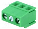 PCB terminal block; angled 90°; 5mm; ways: 3; on PCBs; 2.5mm2; 15A