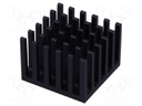 Heatsink: extruded; grilled; BGA; black; L: 21mm; W: 21mm; H: 15.2mm