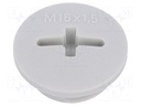 Stopper; M16; IP54; Mat: polyamide; light grey