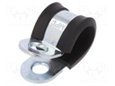 Fixing clamp; ØBundle : 14mm; W: 20mm; steel; Cover material: EPDM