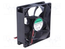 Fan: DC; axial; 12VDC; 92x92x25mm; 93.5m3/h; 37.5dBA; ball bearing