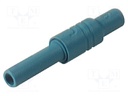 Socket; 4mm banana; 24A; 1kVDC; blue; screw