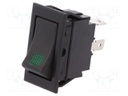 ROCKER; SPST; Pos: 2; OFF-ON; 20A/12VDC; black; LED 12VDC,point