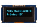 Display: OLED; alphanumeric; 16x2; Dim: 49.2x25.7x4.5mm; blue