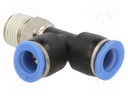 Push-in fitting; T-tap splitter; R 1/8"; -0.95÷10bar; 6mm