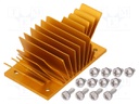 Heatsink: extruded; grilled; golden; L: 37mm; W: 58mm; H: 22.9mm