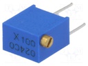 Potentiometer: mounting; multiturn; 10Ω; 250mW; ±10%; linear; THT