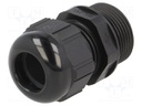 Cable gland; with long thread; M25; Mat: polyamide; black