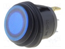 ROCKER; SPST; Pos: 2; OFF-ON; 10A/24VDC; blue; IP65; LED 24VDC; 50mΩ