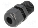 Cable gland; with long thread; M16; IP68; Mat: polyamide; black