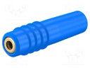 Socket; 1mm banana; 6A; 30VAC; 60VDC; blue; Plating: gold-plated