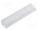 Cover for LED profiles; white; 1m; V: E9; push-in