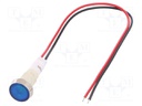 Indicator: LED; flat; 110VDC; 110VAC; Cutout: Ø10mm; 200mm leads