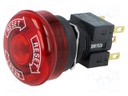 Switch: emergency stop; Stabl.pos: 2; NC x2; LED; IP65; 24V; Pos: 2