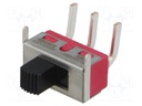 Switch: slide; Pos: 2; SPDT; 3A/250VAC; 6A/28VDC; ON-ON; -30÷65°C