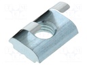 Nut; for profiles; Width of the groove: 10mm; V: with spring leaf