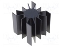 Heatsink; LED; L: 51.5mm; W: 51mm; Ø: 26mm; H: 50mm; Colour: black