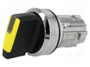 Switch: rotary; Stabl.pos: 1; 22mm; yellow; IP67; Pos: 2; Ø22mm