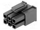 Plug; wire-board; female; Mega-Fit; 5.7mm; PIN: 6; Layout: 2x3; 23A