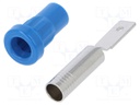 Socket; 4mm banana; 25A; 30VAC; 60VDC; blue; nickel plated; 6.8mm