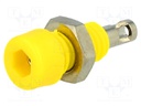 Socket; 2mm banana; 10A; 60VDC; Overall len: 17mm; yellow; 5mΩ