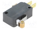 Microswitch SNAP ACTION; with roller; SPDT; 15A/250VAC; Pos: 2