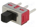 Switch: slide; Pos: 2; SPDT; 3A/250VAC; 6A/28VDC; ON-ON; -20÷85°C