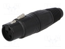 Plug; XLR; female; PIN: 3; straight; for cable; soldering; 16A