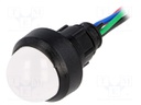 Indicator: LED; prominent; 230VAC; Cutout: Ø13mm; IP40; 300mm leads