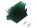 Heatsink: extruded; grilled; green; L: 41mm; W: 45mm; H: 25mm; 1.9°C/W