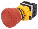 Switch: emergency stop; NC x2 + NO; 22mm; red; IP65; Pos: 2