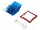 Heatsink: extruded; grilled; blue; L: 30mm; W: 30mm; H: 17.5mm