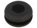 Grommet; Ømount.hole: 9.5mm; Øhole: 6.4mm; Panel thick: max.2.4mm