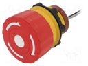 Switch: emergency stop; Stabl.pos: 2; NC; 1.5A/250VAC; 22mm; red