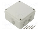 Enclosure: junction box; X: 108mm; Y: 108mm; Z: 58mm; wall mount